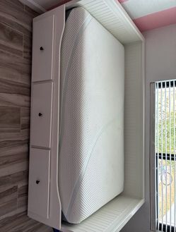 white bed frame
