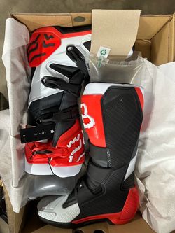 New Fox Racing Comp MX Boots Size 11 Black/White/Flo Red