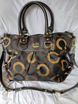 Vintage Brown signature Coach purse bag