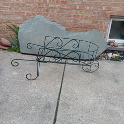 18" Vintage Heavy Duty Wrought Iron Outdoor Planter Holder Stand Yard Decor 