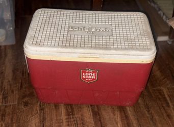 Vtg Vintage Lone Star Beer Cooler – Red & White – Hard to Find