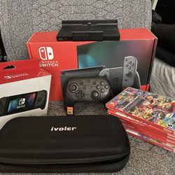 Nintendo Switch W/ Games And Pro Controller
