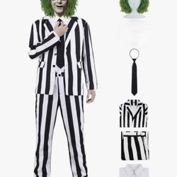 5pc Beetle Juice Men’s Costume Size Small 