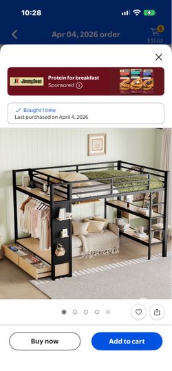 $325 OBO – Ysdm Queen-Size Metal Loft Bed – New/Unused