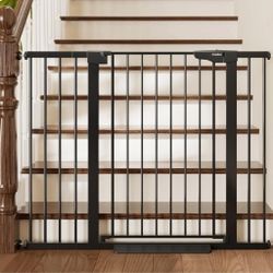 Cumbor 36" Extra Tall Baby Gate for Stairs, 29.7-48" Wide Dog Gates for Doorways, Auto Close Safety Gate for Babies and Pets, Easy Install, Pressure M