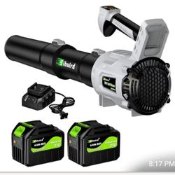 Leaf Blower Cordless,2 x 21V 6.0Ah Battery and Charger with 680CFM 190MPH Electric Cordless Leaf Blower. 3-Variable Speed & Turbo Mode, Blowers for La