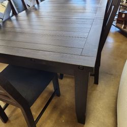 Solid Wood Dining Table And Six Chairs