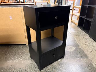 Black 2-Drawer Rectangular End Table