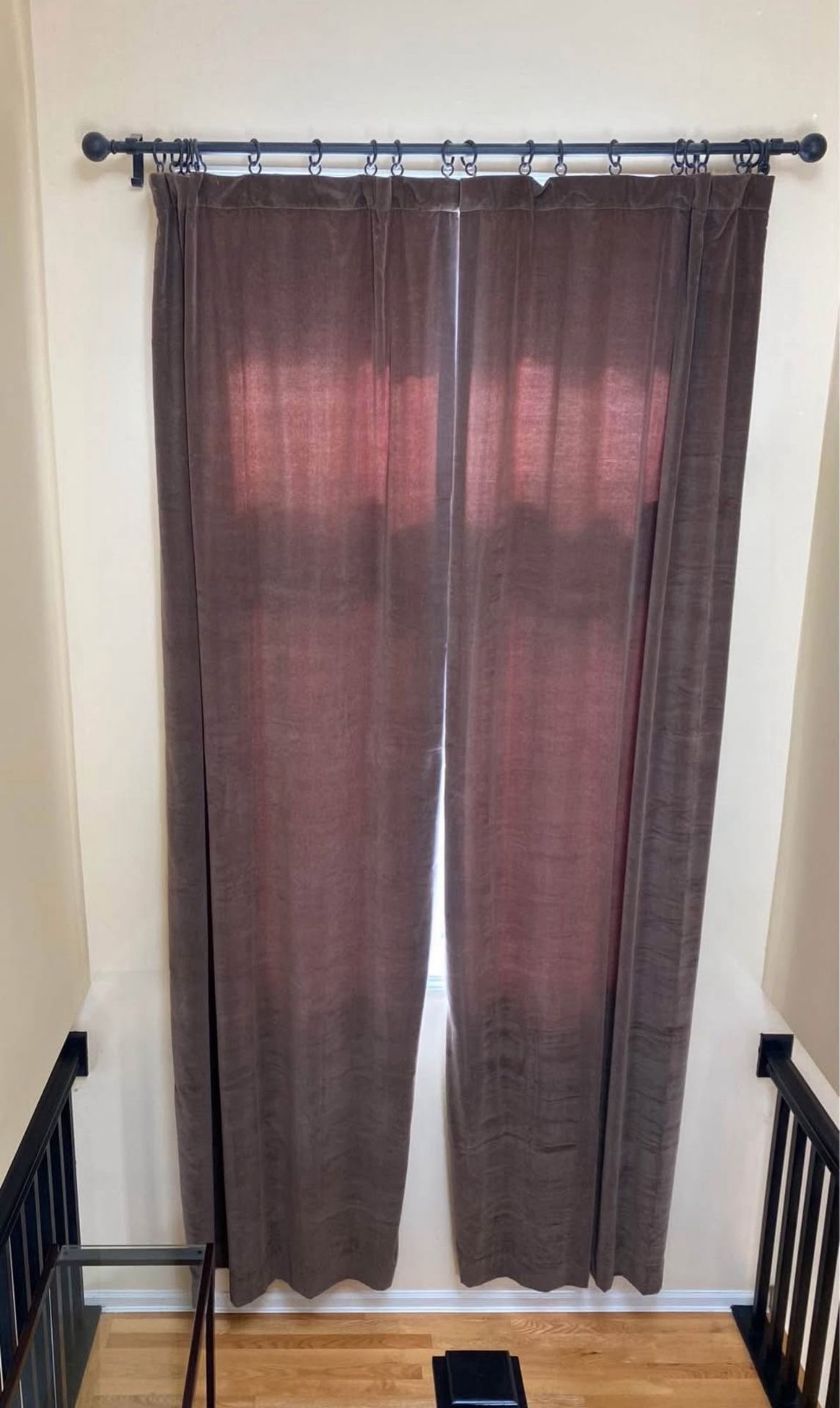 POTTERY BARN LINED DRAPES CURTAINS & HARDWARE