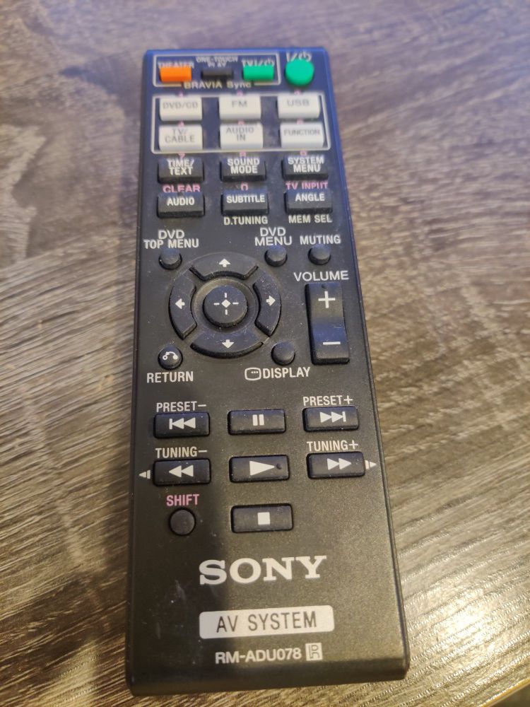 Sony portable DVD player remote