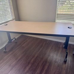Bretford 72” x 30” folding desk training table w/ locking casters