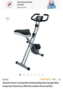 Exercise Bike with Backrest and built in arm resistance bands - Ativafit 5 in 1
