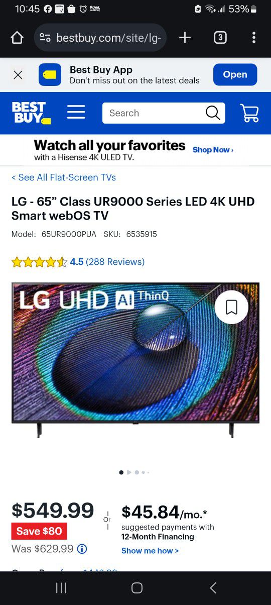 LG 65 Inch Smart Tv