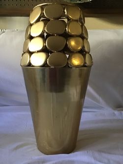 Metal gold vase