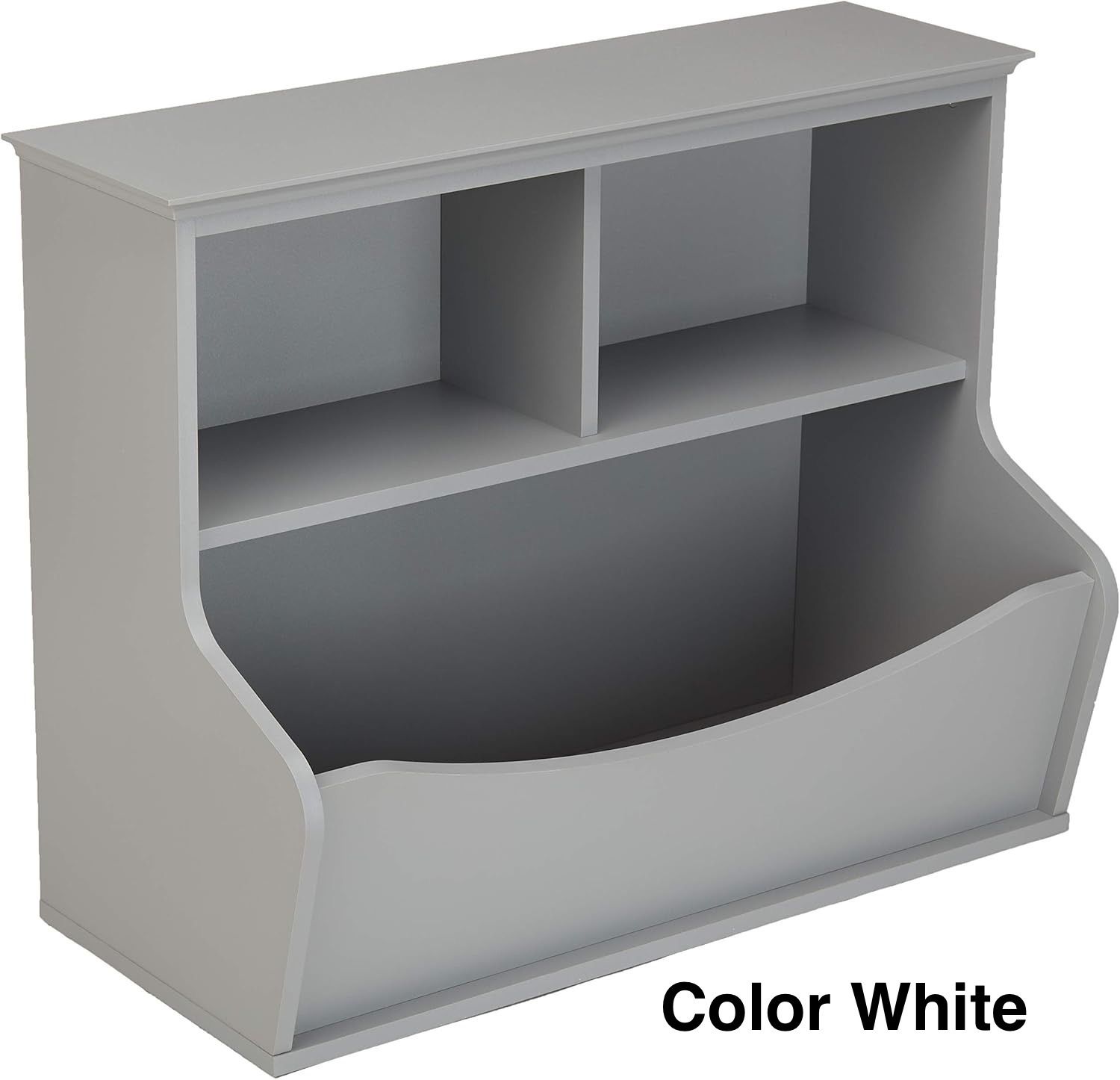 NEW WHITE 3 Shelf Multi-Functional Bookcase & Toy Storage Bin
