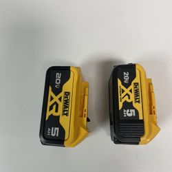 Two 5.0 Dewalt Batteries 