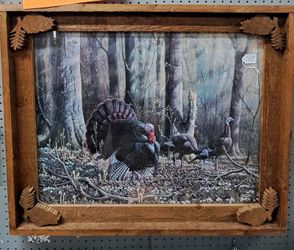 Turkey painting custom wood frame