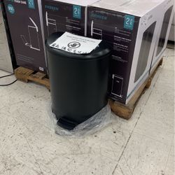 Matte Black Step On Trash Can