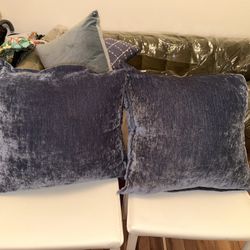 2 Blue Sofa/Bedroom Pillows