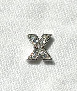 Eli K sterling silver & cz X initial necklace