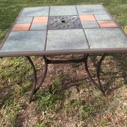 Interchangeable Tile Top Aluminum Table. 