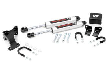 Rough Country V2 Steering Stabilizer Dual  2-8 Inch Lift For Jeep Wrangler JK/Wrangler Unlimited (07-18)