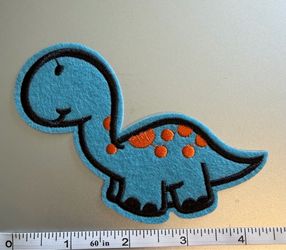 Dinosaur Iron On Patches $1.00 Each Blue and Orange