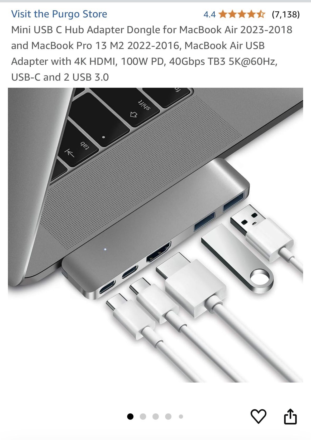 Purgo Mini USB C Hub Adapter