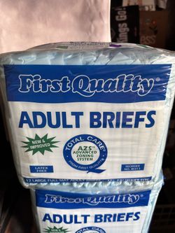 4 Packs Of First Quality Total Care Adult Briefs.