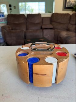 Vintage Revolving Poker Chips Set