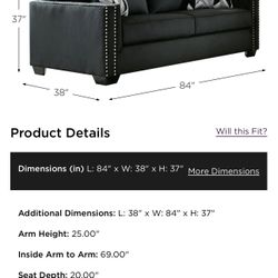 Gleston sofá in onyx by Ashley furniture 