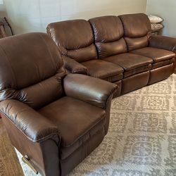 Couch Recliner Sofa With Recliner Chair Lay-Z-Boy 