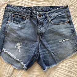 American Eagle Shorts Womens 10 Distressed Denim Cut Off Frayed Blue