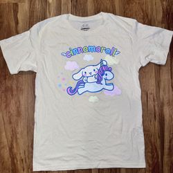 Adult Medium Cinnamoroll Sanrio Short Sleeve T-Shirt Cream Tan Unicorn graphic p