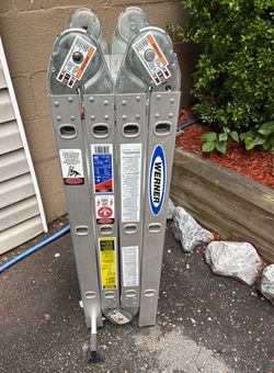Werner Multi-Position Folding Ladder, 12' with a 300lb load capacity