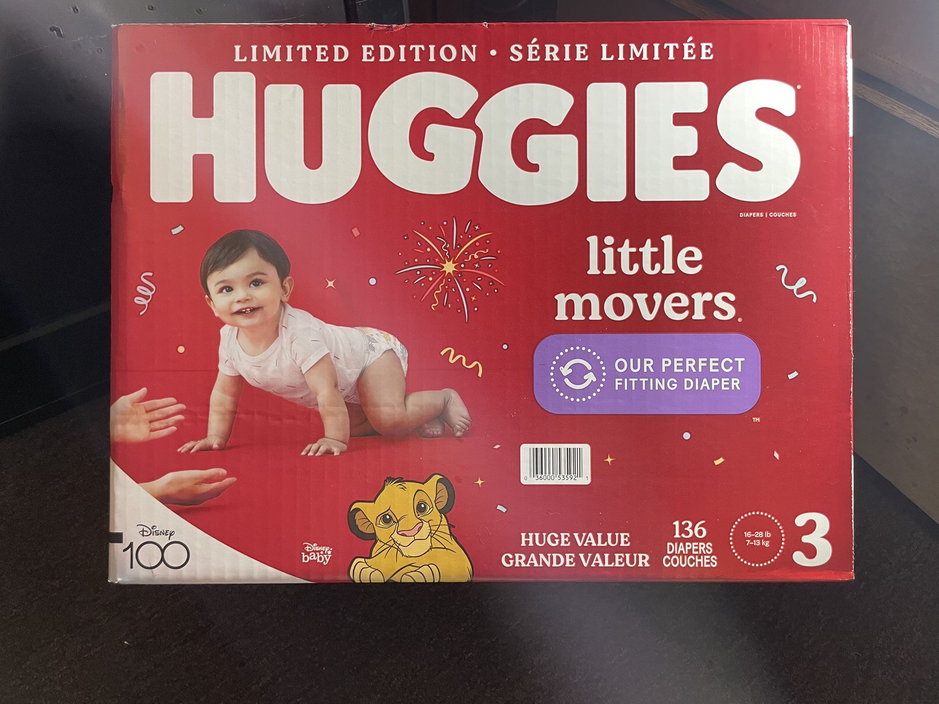 Size 3 Huggies Little Movers Diapers-136ct