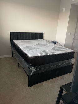 🌟 Special Queen Bed Frame with Mattress + Free Box Spring - Free Delivery Today