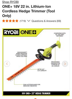 Ryobi Hedge Trimmer
