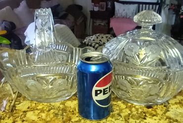 Cristal... 2 Piezas De Decoración Vintage....En Ontario