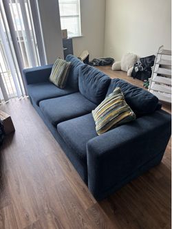 Modern Navy Blue 3-Seat Sofa - Great Condition