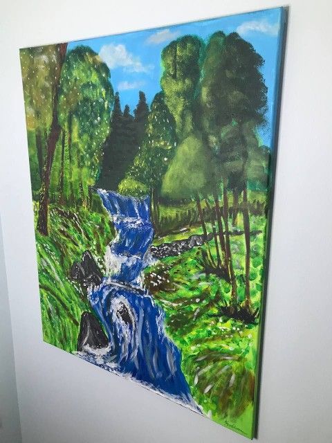Painting "Waterfall in the forest"
