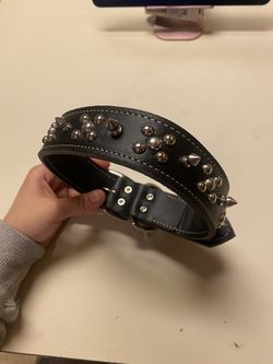 Leather Spikey Dog Collar 