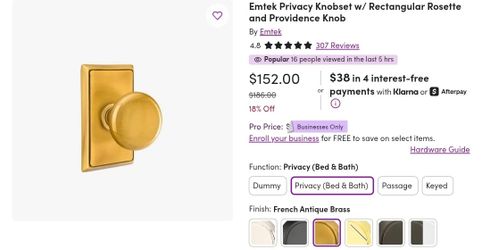 Emtek privacy door knob