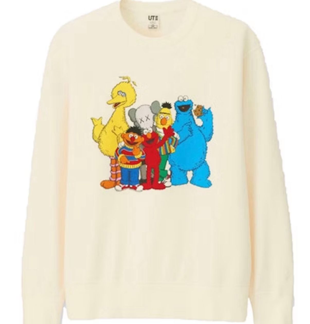 Uniqlo x KAWS Sesame Street Ivory Crew Neck Sweatshirt Unisex