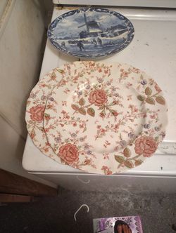 Rose Chintz Plates X2