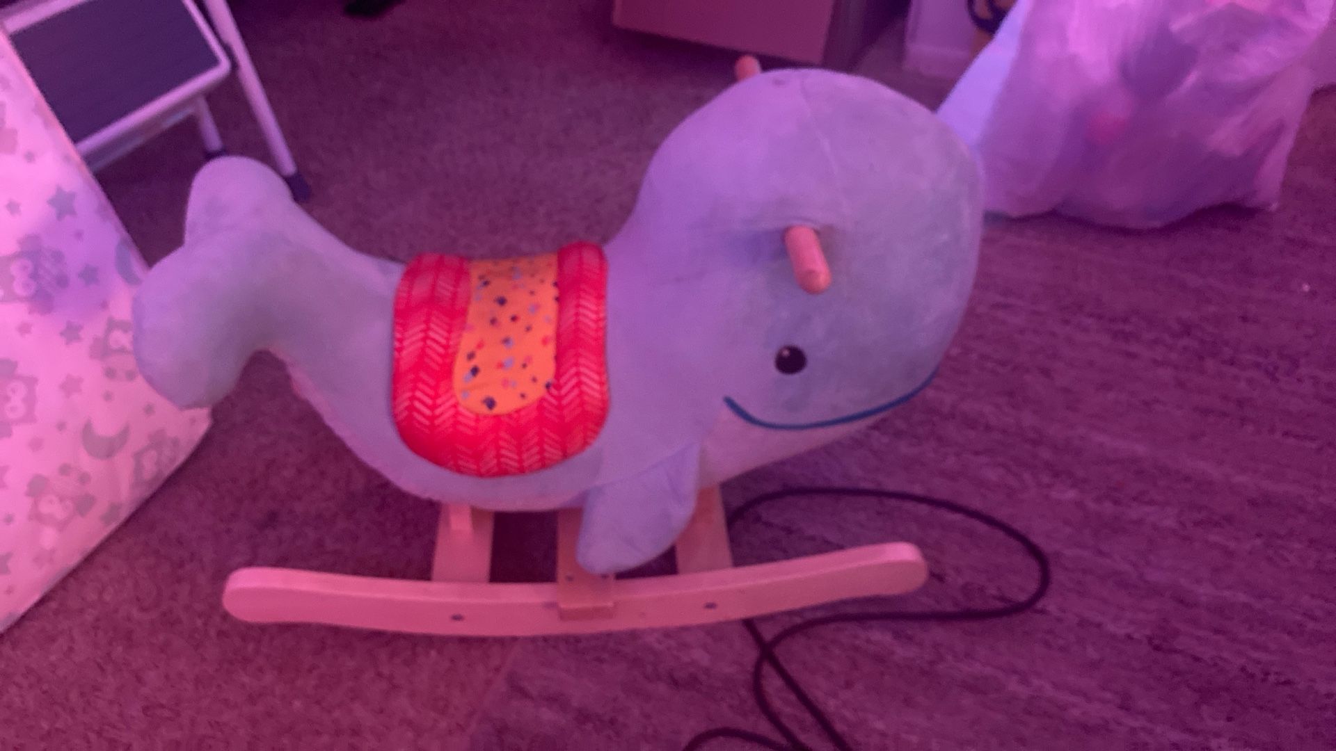 Wood Rocking Whale 