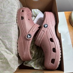 New Crocs Junior  Rose Pink Glitter Crogs Size 3M