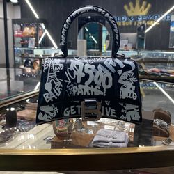 Balenciaga Graffiti Hourglass Shoulder Bag 