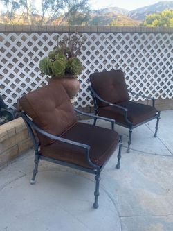 Outdoor Patio Lounge Chairs with Cushions – Set of 2