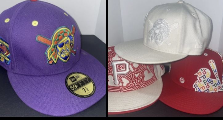 Pittsburgh Pirates New Era 59-50 MLB Fitted Hat 7 1/4 NWT Grape 1994 Royal Cap Candy pirate hat lot